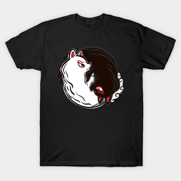 YinYang Kitsune T-Shirt by Fluffymafi